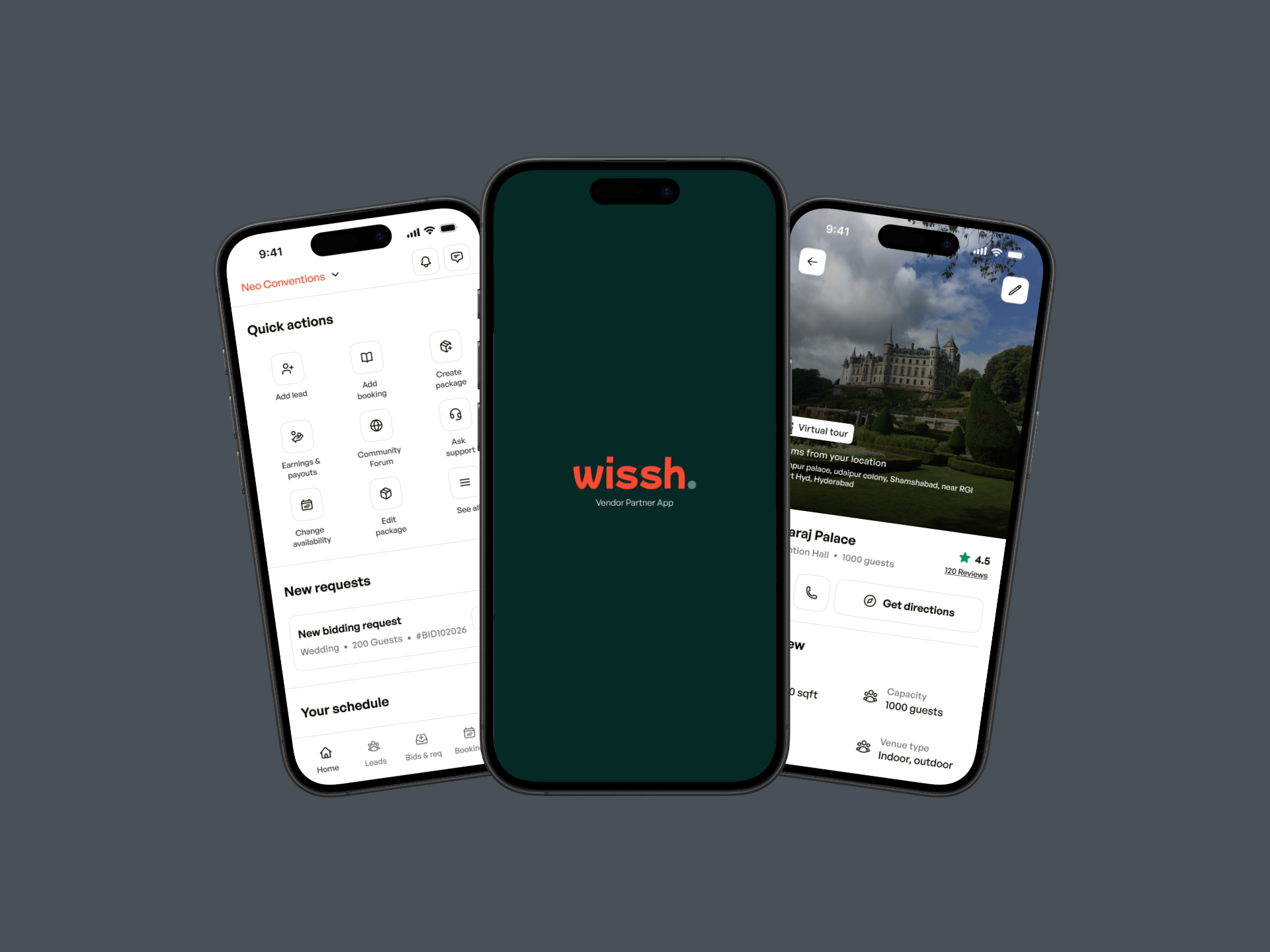 Wissh Vendor App Mockup